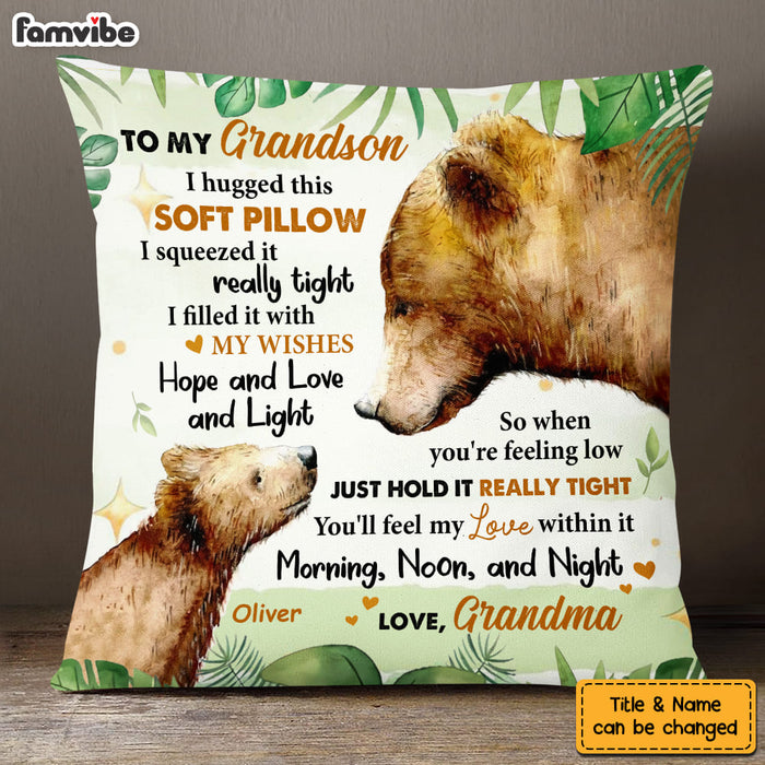 Personalized Gift For Grandson Bear Hug This Pillow 31444 1