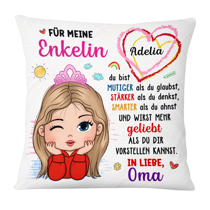 Personalized Gift For Granddaughter German Für Meine Enkelin Pillow 30221 1