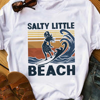 Surfing Salty Little Beach White T Shirt JN132 85O53 thumb 1