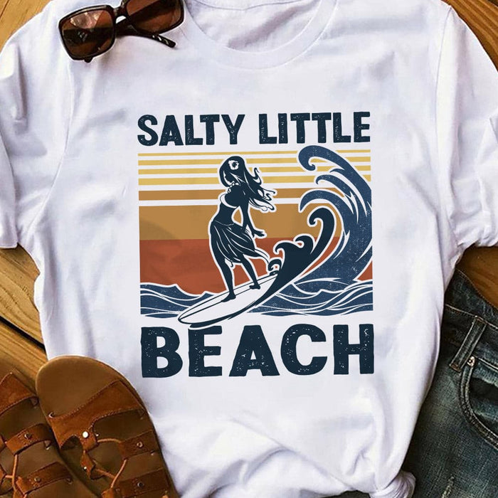 Surfing Salty Little Beach White T Shirt JN132 85O53 1