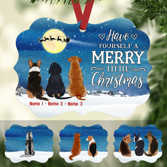 Personalized Dog Watching Santa Christmas Benelux Ornament NB147 81O53 1