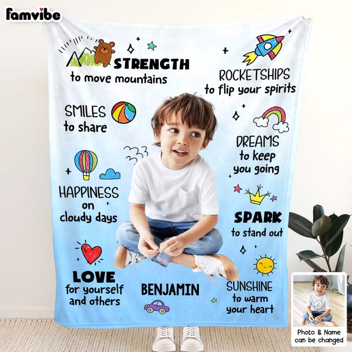 Personalized Inspiring Gift For Grandson Upload Photo Blanket 31435 1