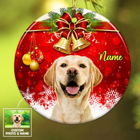 Personalized Dog Photo Christmas Circle Ornament NB133 87O53 thumb 1