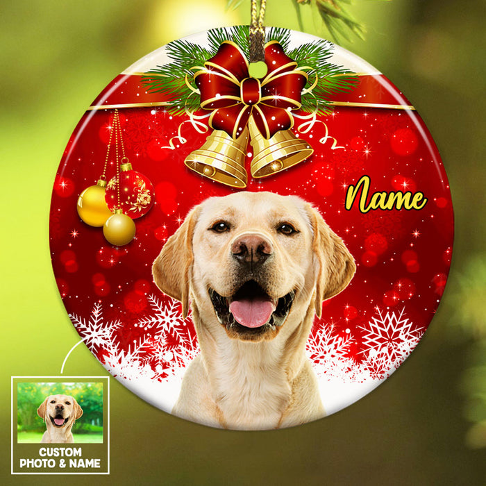 Personalized Dog Photo Christmas Circle Ornament NB133 87O53 1