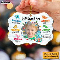Personalized Gift For Grandkid Photo God Says I Am Benelux Ornament 30128 thumb 1