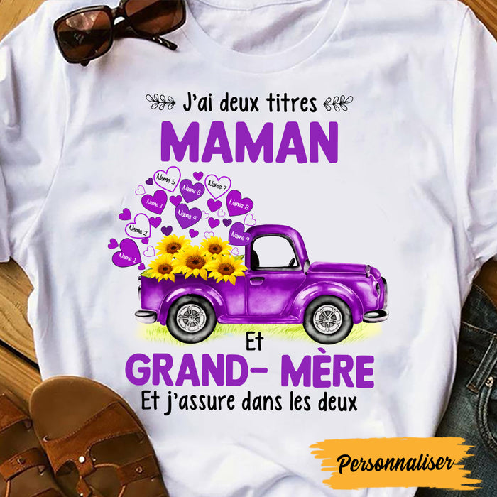Personalized Mom Grandma French Maman Grand-mère T Shirt MY32 26O47 1
