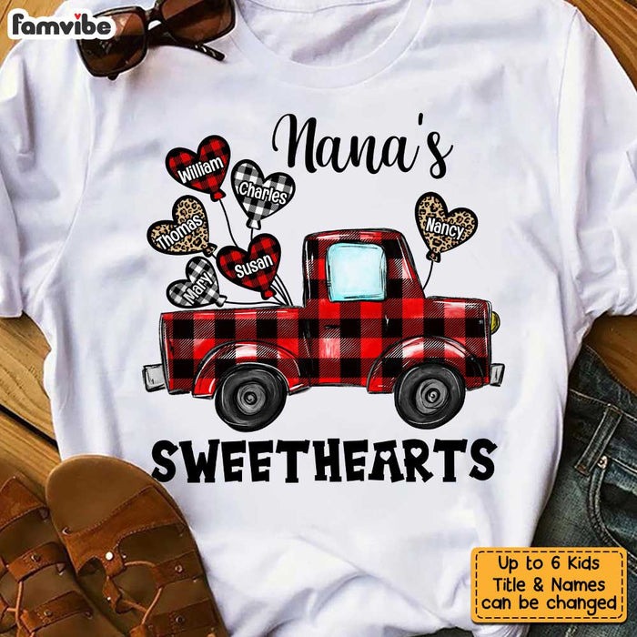 Personalized Grandma's Sweethearts Buffalo Plaid Truck Shirt - Hoodie - Sweatshirt OB254 30O34 1