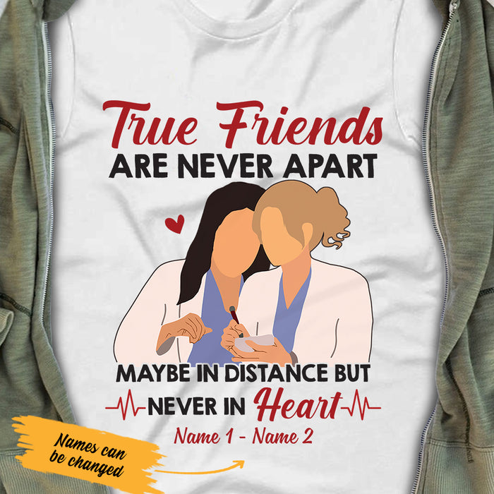 Personalized Nurse Friends Never Apart T Shirt SB33 26O47 1