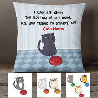 Personalized Cat Bottom Of My Bowl Pillow JR261 67O53 (Insert Included) thumb 1