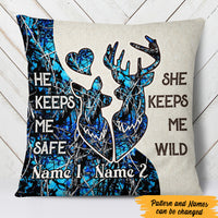 Personalized Deer Hunting Valentine Couple Pillow  JR91 81O47 (Insert Included) thumb 1