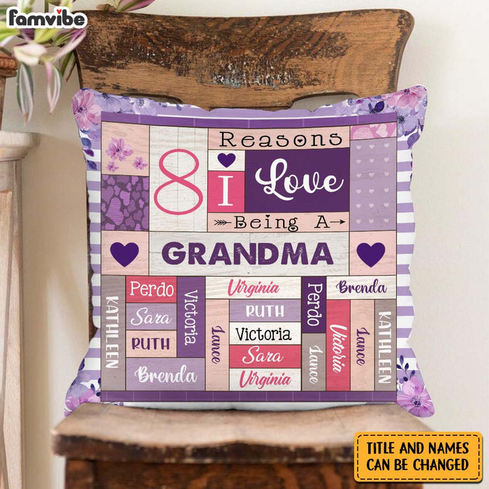 Personalized Gift For Grandma Reasons I Love Being A Grandma Pillow 30631 1