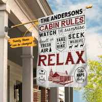 Personalized Forest Cabin Rules Flag AG171 65O58 thumb 1