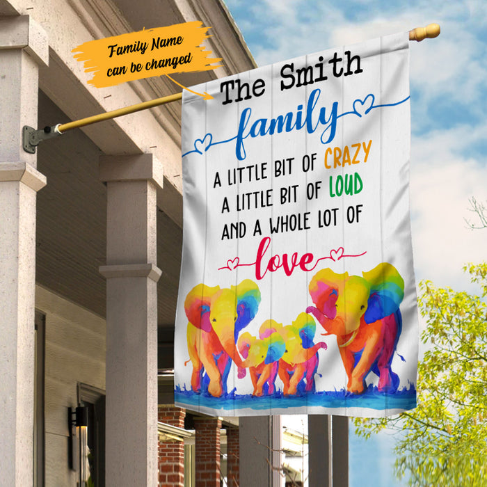 Personalized A Whole Lot Of Love Elephant Family Flag AG211 29O53 1