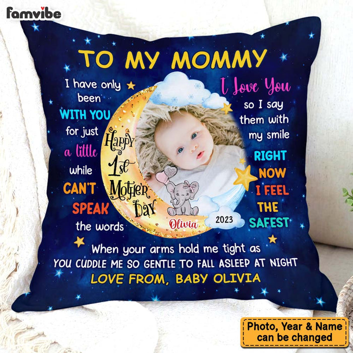 Personalized Baby First Mother's Day Gift Animal Theme Upload Photo Pillow 31538 1