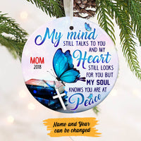Personalized Memorial Mom Dad Butterfly Heaven Ornament OB275 99O60 thumb 1