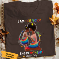 Personalized Autism Mom BWA Her Voice My Heart T Shirt AG32 65O47 thumb 1