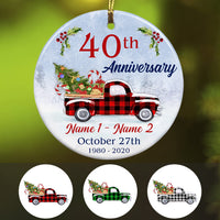 Personalized Wedding Anniversary Red Truck  Ornament OB510 30O57 thumb 1