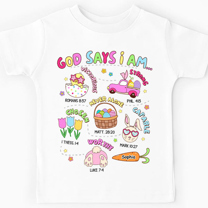 Personalized Easter Gift For Granddaughter God Says I Am Kid T Shirt - Kid Hoodie - Kid Sweatshirt 31662 1
