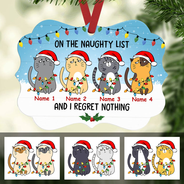 Personalized Cats Regret Nothing Christmas MDF Benelux Ornament OB291 73O47 1