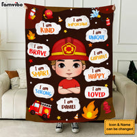 Personalized Inspiring Gift For Grandson I Am Kind Firefighter Kid Blanket 31256 thumb 1