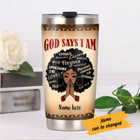 Personalized God Says BWA Steel Tumbler JL311 85O57 thumb 1
