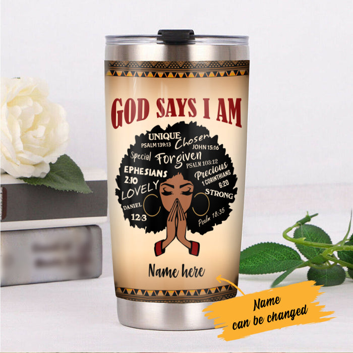 Personalized God Says BWA Steel Tumbler JL311 85O57 1