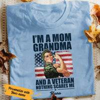 Personalized Mom Grandma Veteran White T Shirt JN51 66O53 thumb 1