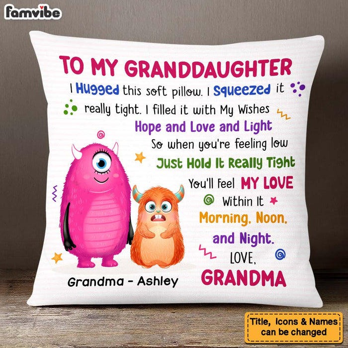 Personalized Gift For Granddaughter Monster Hug This Pillow 25520 1
