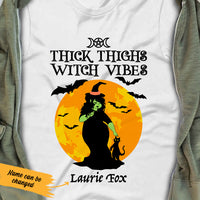 Personalized Halloween Thick Thighs Witch Vibes White T Shirt JL151 74O53 thumb 1