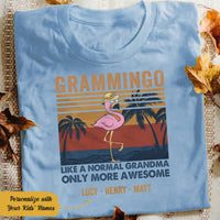 Personalized Flamingo Grandma  White T Shirt JN133 85O58 thumb 1