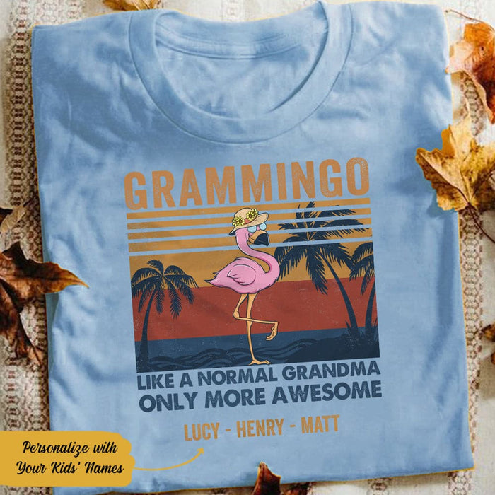Personalized Flamingo Grandma  White T Shirt JN133 85O58 1