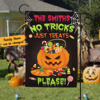 Personalized No Tricks Just Treats Halloween Flag JL161 73O58 thumb 1