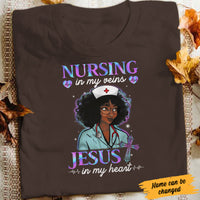 Personalized Nursing in Vein Jesus in Heart BWA T Shirt JL242 28O34 thumb 1