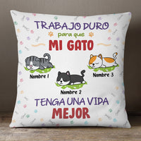 Personalized I Work Hard So My Cat Gato Spanish Pillow AP164 30O36 (Insert Included) thumb 1