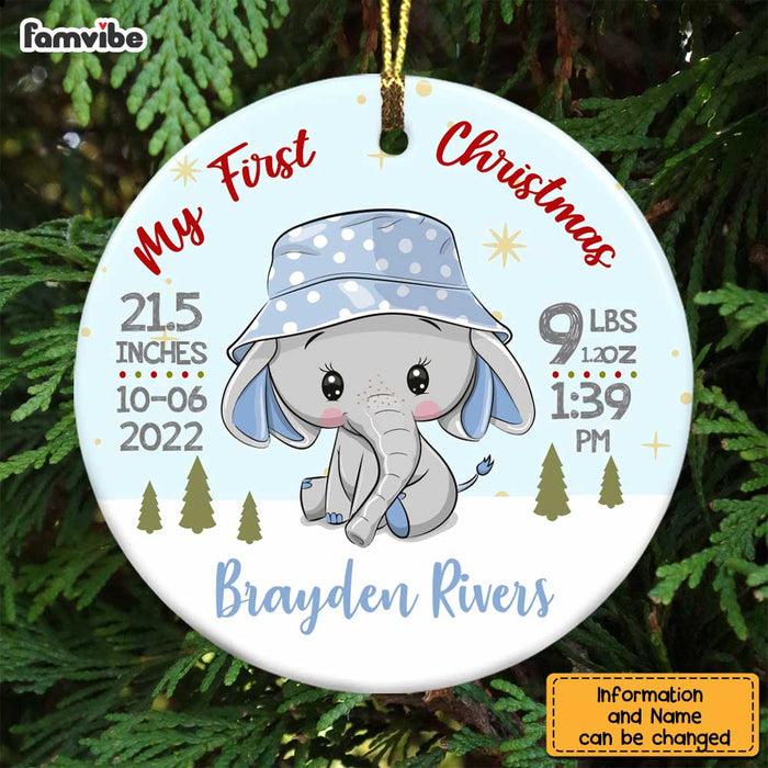 Personalized Elephant Baby First Christmas  Ornament OB71 26O58 1