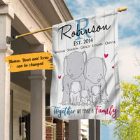 Personalized Together Elephant Family Flag AG211 73O58 thumb 1