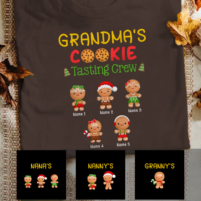 Personalized Christmas Grandma Cookie Tasting Crew T Shirt OB72 85O57 1