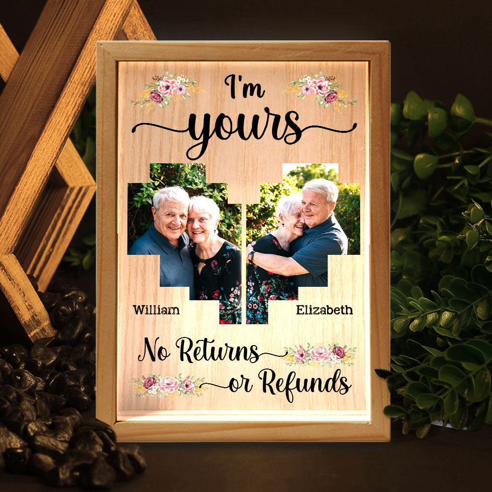 Personalized Couple I'm Yours No Returns Or Refunds Picture Frame Light Box 31310 Primary Mockup