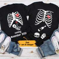 Personalized Love Couple Halloween Pregnancy Announcement Couple T Shirt SB281 87O36 thumb 1