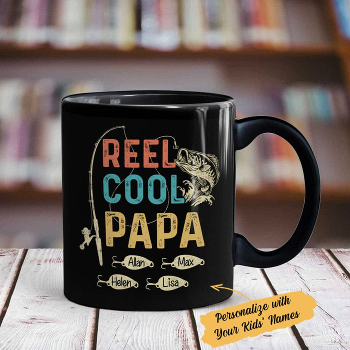 Personalized Dad Fishing Black Mug MY151 95O36 - Famvibe