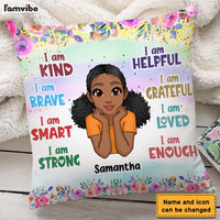 Personalized Daughter Granddaughter Kids Affirmations I Am Kind I Am Smart Pillow 22619 thumb 1