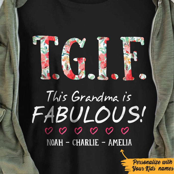 Personalized Grandma Fabulous T Shirt JN133 95O57 1