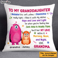 Personalized Gift For Granddaughter Monster Hug This Pillow 25520 thumb 1