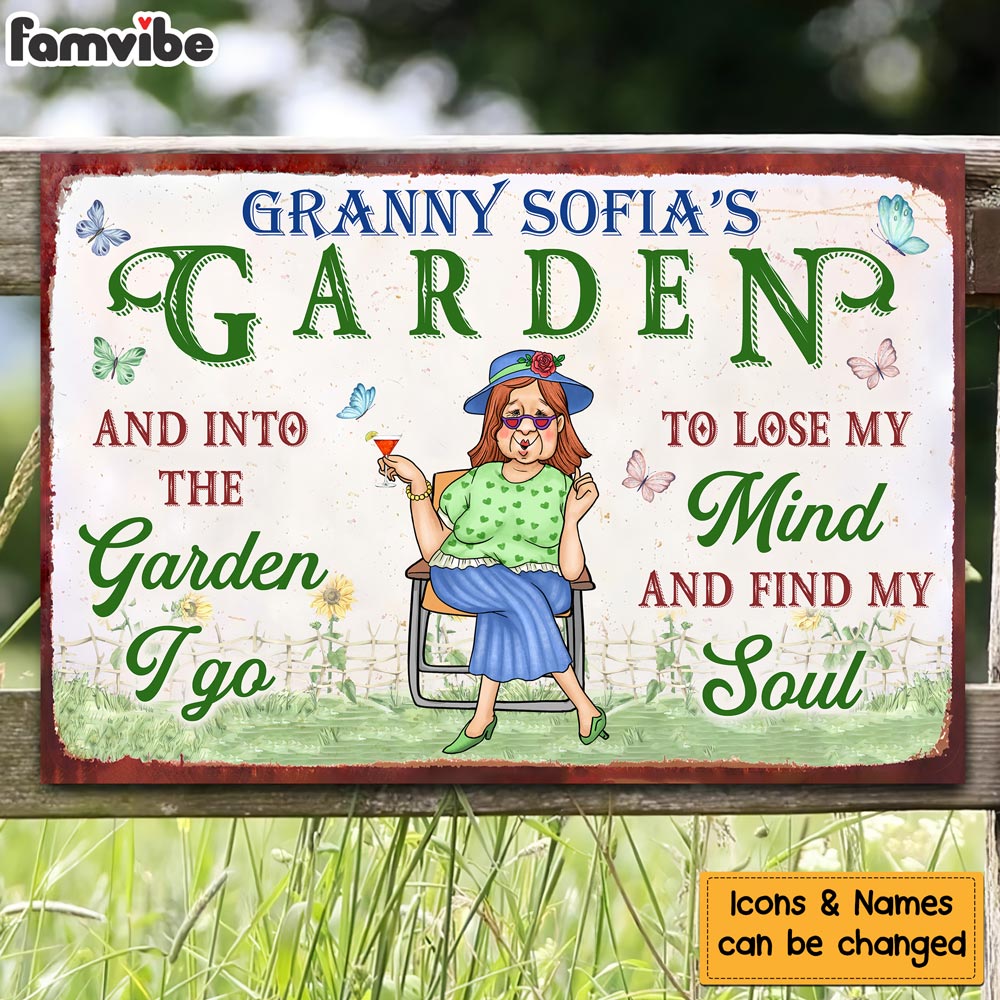 Personalized And Into The Garden I Go Metal Sign 25186 Primary Mockup