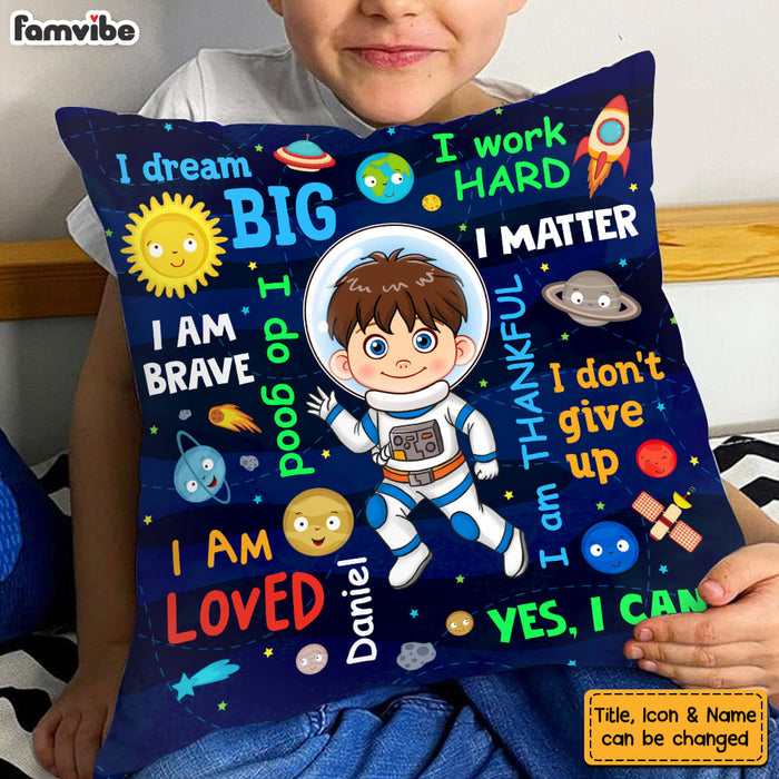 Personalized Gift For Grandson Astronaut Outer Space Dream Big Pillow 30684 1