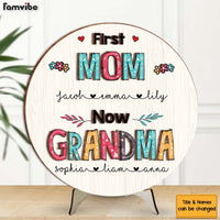 Personalized First Mom Now Grandma 2 Layered Separate Wooden Plaque 31647 thumb 1
