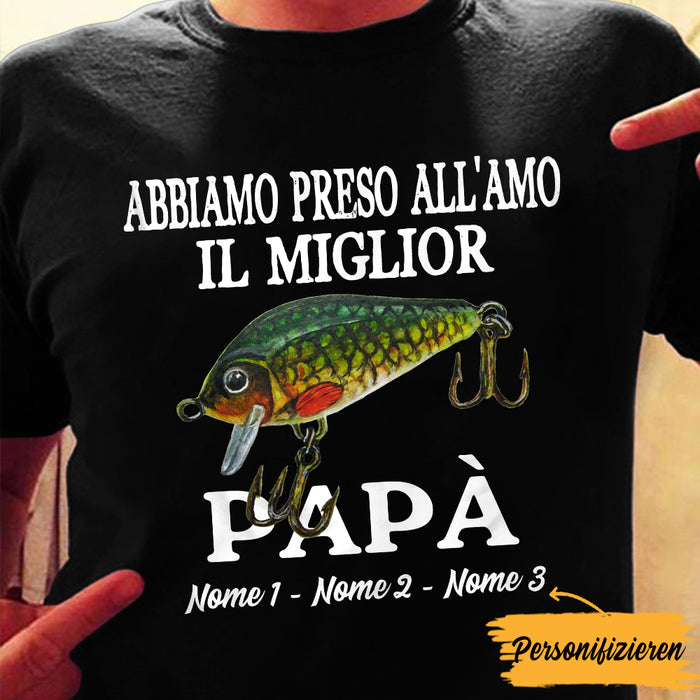 Personalized Dad Fishing Italian Papà T Shirt MR311 95O36 1