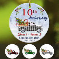 Personalized Wedding Anniversary Red Truck  Ornament OB510 30O57 thumb 1