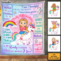 Personalized Gift For Granddaughter Inspirational Unicorn Affirmation Blanket 31404 thumb 1