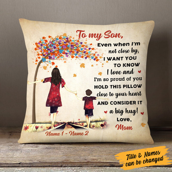 Personalized Mother And Son A Big Hug Pillow MR21 65O58 1